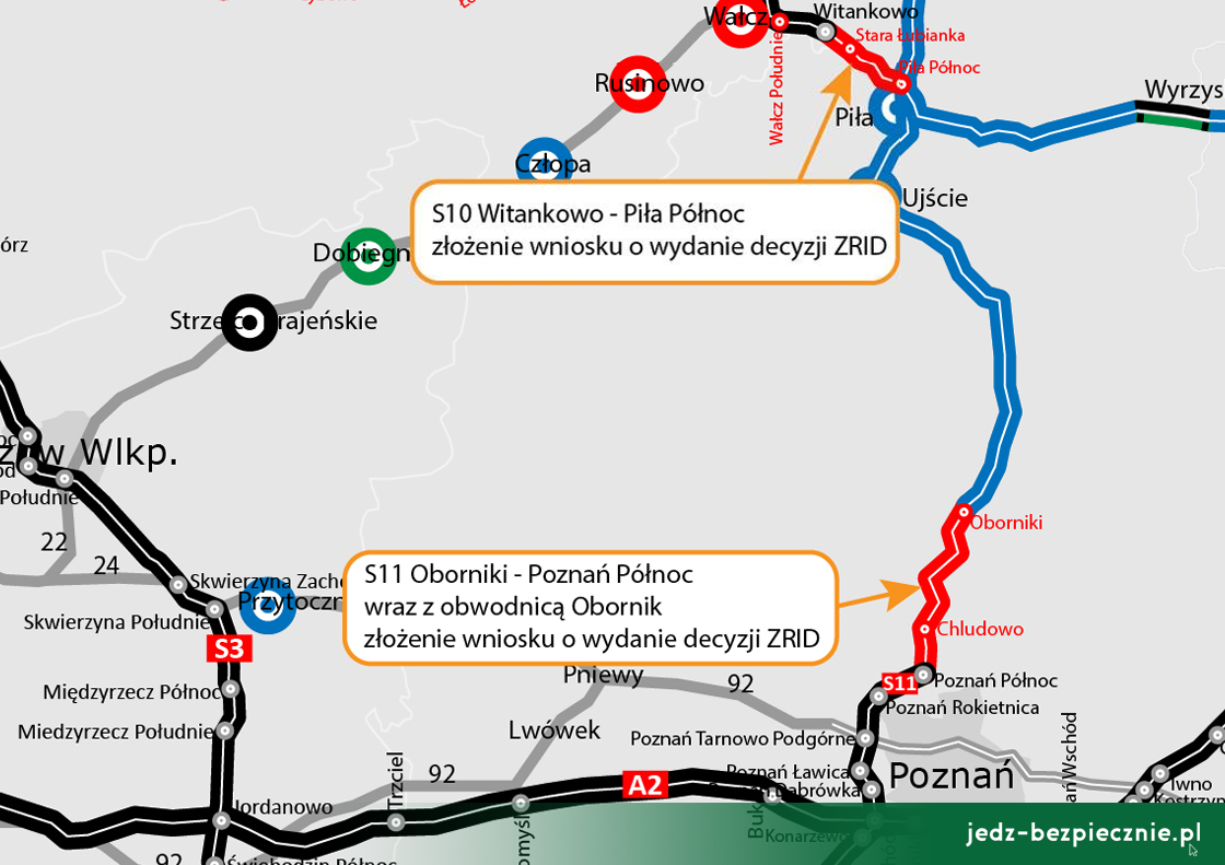Złożono wnioski o zezwolenie na rozpoczęcie budowy odcinków S10 i S11 w województwie wielkopolskim